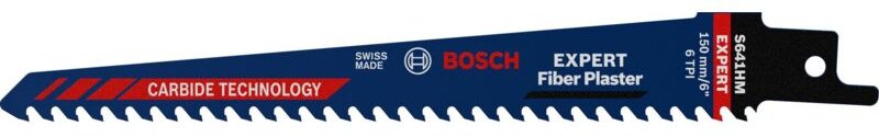 Accessories 2608900407 expert 'Fiber Plaster' s 641 hm Säbelsägeblatt, 1 Stück Sägeblatt-Länge - Bosch
