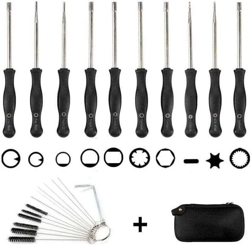 Set mit 10 Vergaserschraubendrehern + EVA-Beutel + Reinigungsbürste, Vergaser-Einstellwerkzeugset. Vergaserschraubendreh...