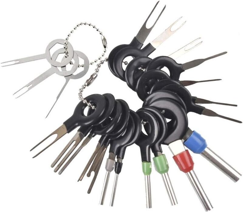 Satz mit 21 Abziehern für gecrimpte elektrische Kabelverbinder