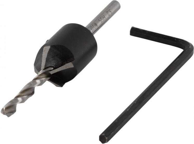 Vorbohrer mit Senker 2498000 ø 3,2 - 12 mm Rundschaft Metallbohrer - Wolfcraft