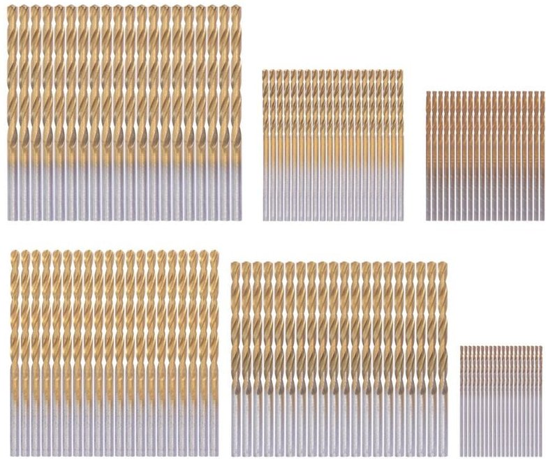 120-teiliges Titan-Bohrer-Set, HSS-Bits für Metall, Stahl, Holz, Kunststoff, Kupfer, Aluminiumlegierung, 1 mm bis 3,5 mm