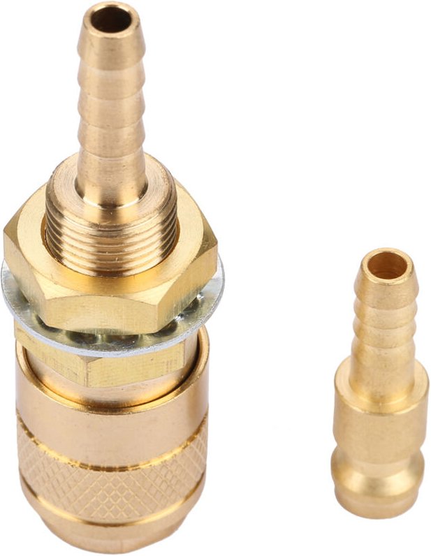 M6 Schnellkupplung für Gas und Wasser, kompatibel mit MIG- und WIG-Schweißbrennern (gold).