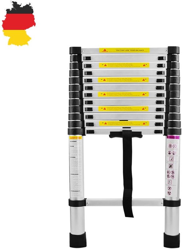 Teleskopleitern 3.8M Alu Teleskopleiter Klappleiter Stehleiter Schiebeleiter Mehrzweckleiter Leiter Anlegeleiter Aluleit...