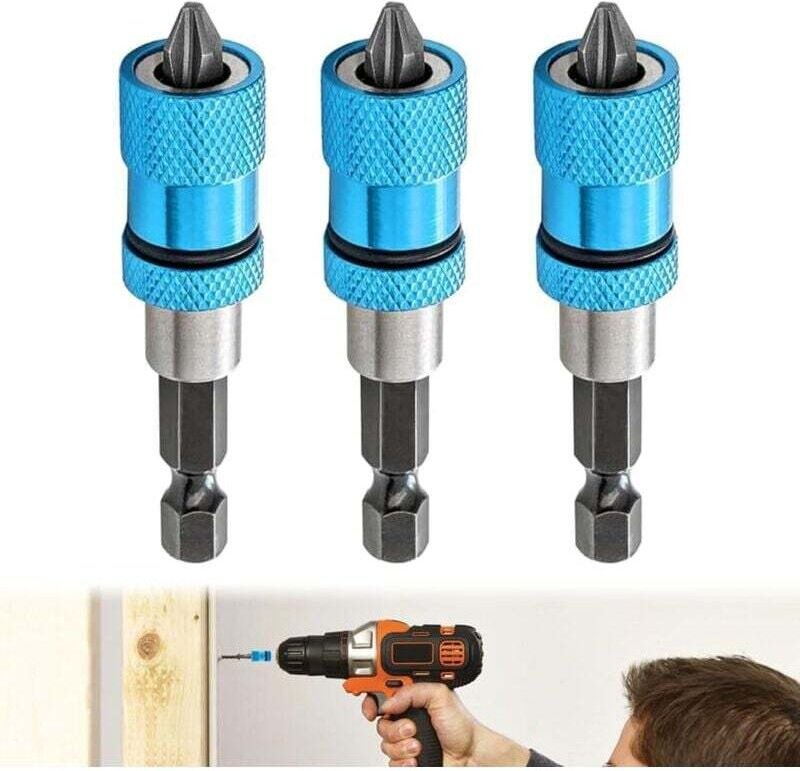 3-teiliges Trockenbau-Bit-Halterungsset, magnetischer Trockenbau-Bit-Schaft, Schraubendreher-Bit, für Akkuschrauber und ...