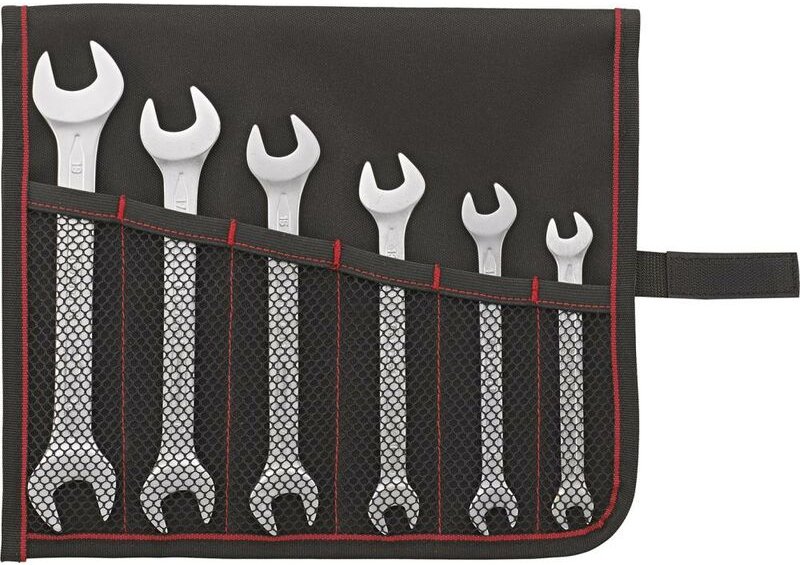 FORMAT Doppelmaulschlüssel-Set DIN3110 7-19mm 6-teilig in Rolltasche