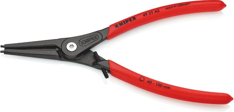 49 31 A3 Präzisions-Sicherungsringzange für Außenringe auf Wellen mit Überdehnungsschutz mit rutschhemmendem Kunststoff ...