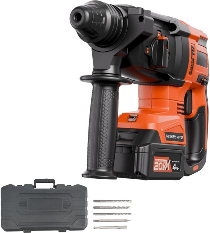 Mophorn Kabelloser 20 V bürstenloser Akku-Bohrhammer mit Lithium-Ionen-Technologie, 26 mm SDS-Plus Bohrhammer, inklusive...