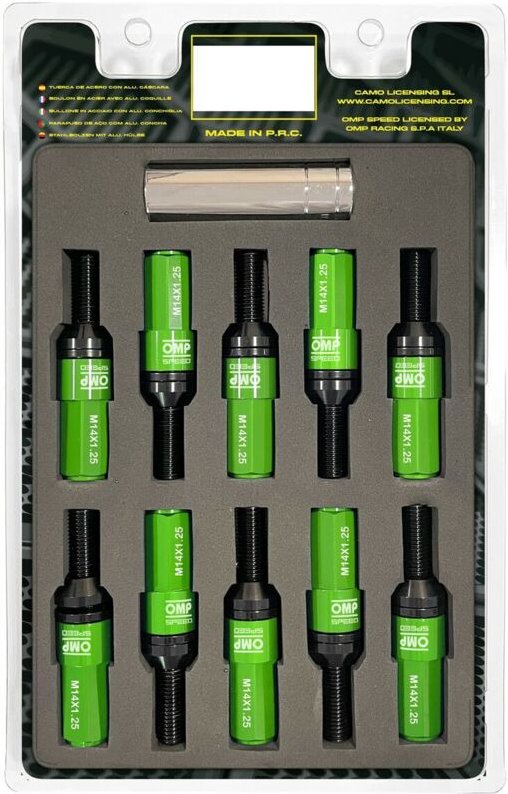Schraubensatz OMP OMPS09971408 28 mm grün M14 x 1,25