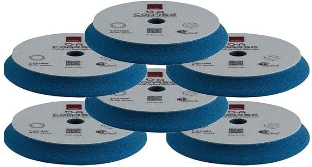 RUPES D-A Coarse - Set di 6 tamponi per lucidatura, 150-180 mm, colore: Blu