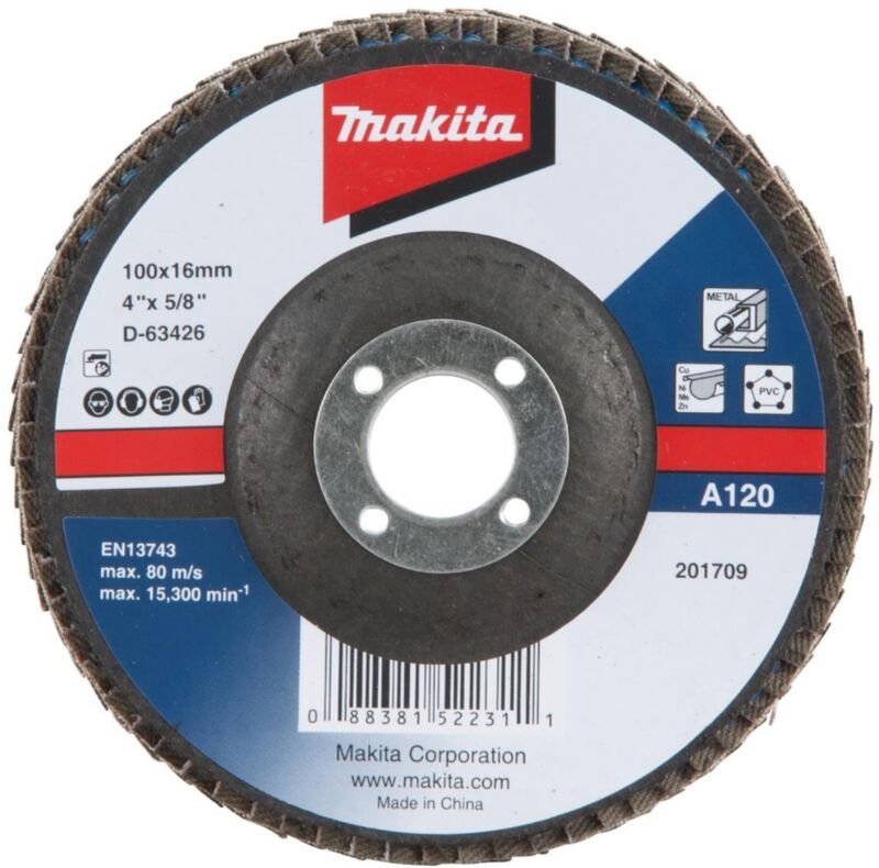 Fächerschleifscheibe 115 mm A40 - D-63432 - Makita