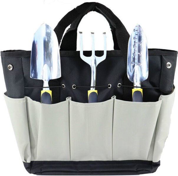 Gartengerätetasche, 8-Taschen-Gartentasche, Aufbewahrungstasche aus Canvas für Gartengeräte, Organizer-Tasche mit großem...