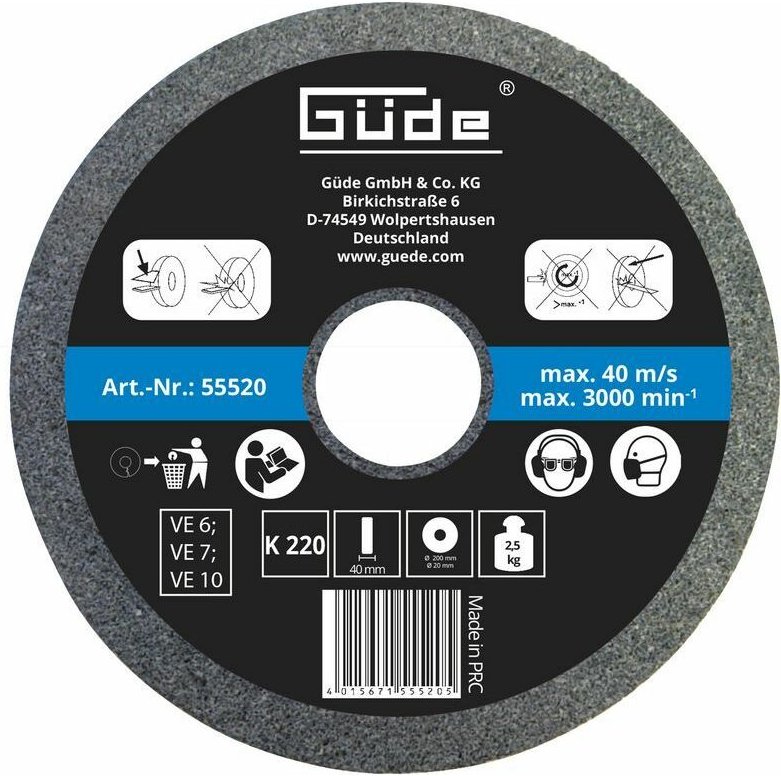 Schleifscheibe 200x40x20 mm K220