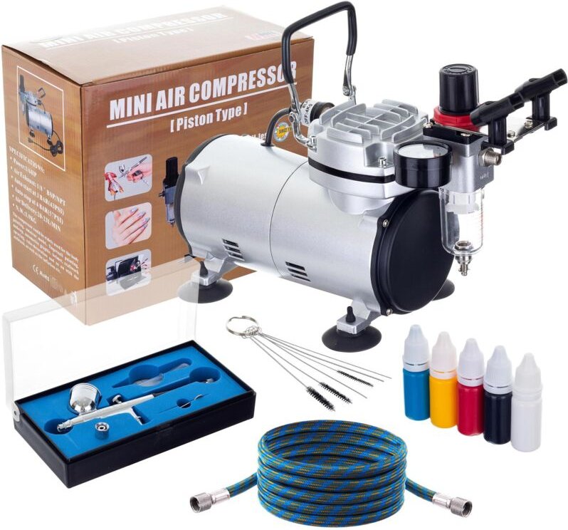 Airbrush-Kompressor Modellbau-Set Farbstange Auto Start/stop