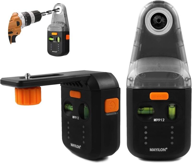 Bohrstaubabsaugung mit Sauglaser-Nivelliergerät, 4-in-1-Ausführung, Vakuum-Bohrstaubabsaugung, Wandhalterung für Sauglas...