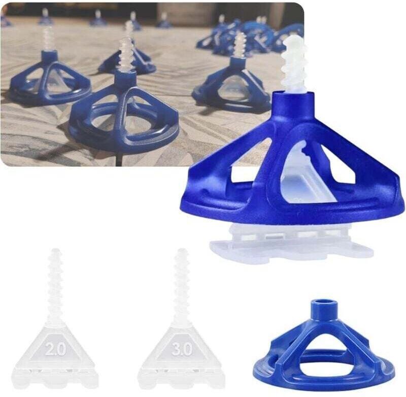 Selbstnivellierende Fliesenkreuze, 2 mm x 100 + wiederverwendbare Messschieber x 100 Ideal für Heimwerker und Fliesenleg...