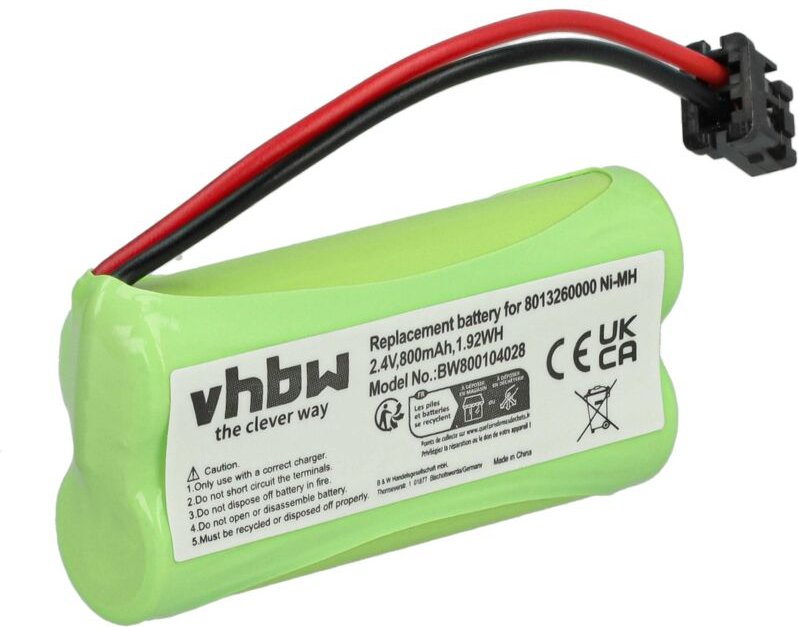 Vhbw - Ni-MH Akku 800mAh (2.4V) kompatibel mit schnurlos Festnetz Telefon v Tech CS6229, CS62292, CS6229-2, CS62293, CS6...