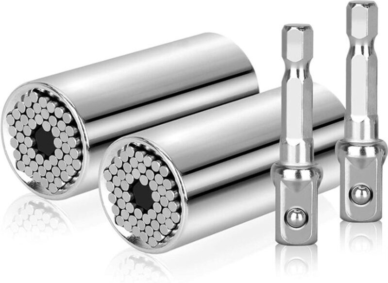 2-teiliger Universal-Steckschlüsselsatz 7-19 mm, Multifunktions-Reparatur-Ratschenschlüssel-Steckschlüsselsatz