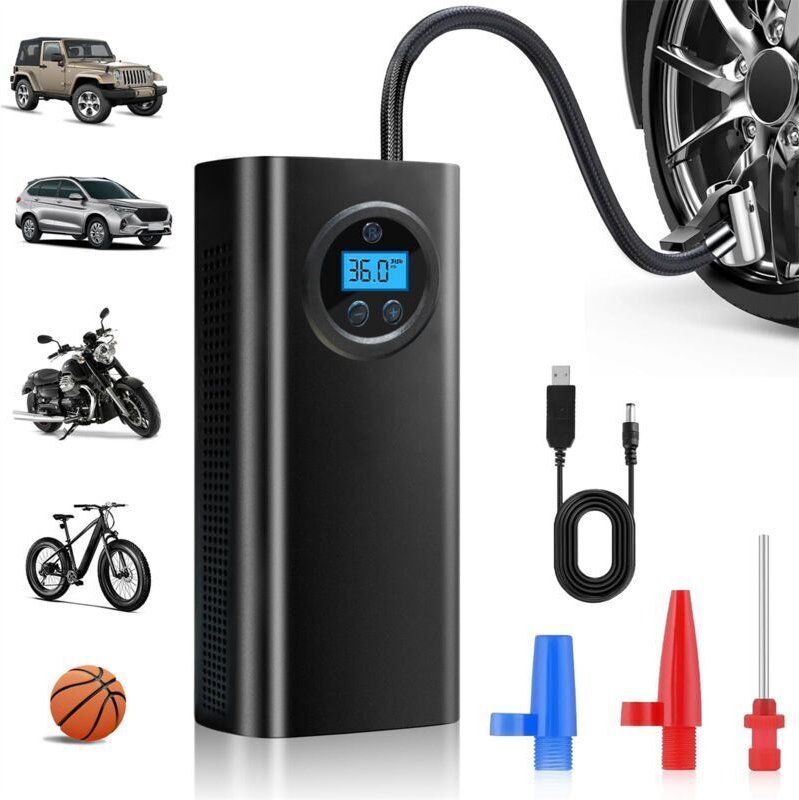 Vtizikl Pompe à air portable pour véhicules, compatible avec les batteries 12 V des véhicules électriques et les batteri...