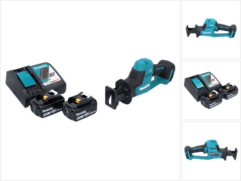 Makita DJR 189 RF Akku Reciprosäge Säbelsäge 18 V Brushless + 2x Akku 3,0 Ah + Ladegerät