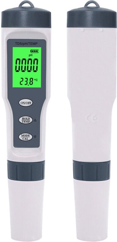 3in1 Messgerät für pH TDS Temperatur in Wasser/Fluide. Mit Automatische Temperaturkompensation