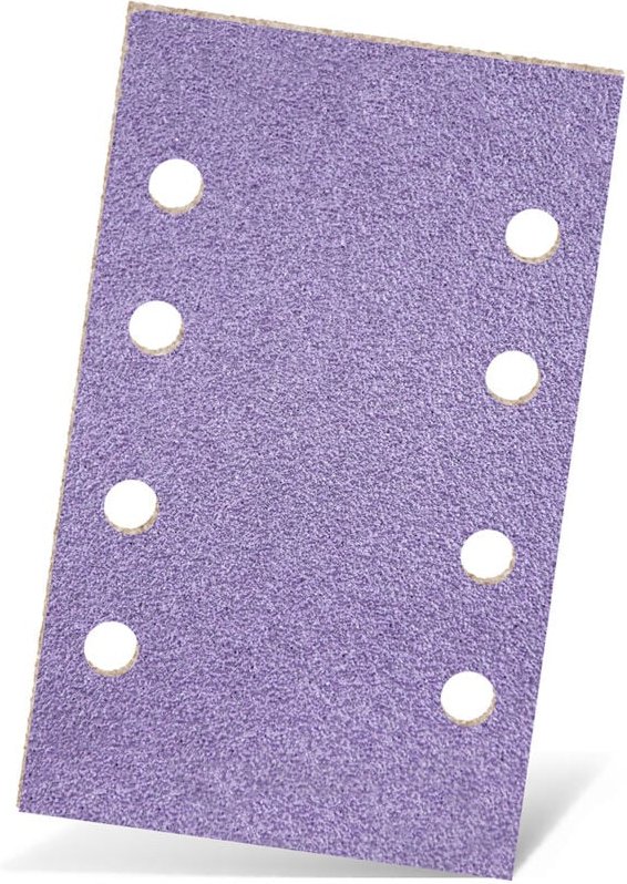 Purple hd Klett-Schleifblätter, 133 x 80 mm, 8-Loch, f. Schwingschleifer, Keramik-Mix (50 Stk.) K80 - Menzer