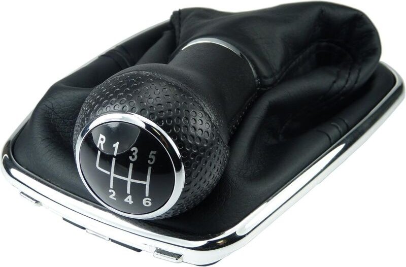 Schaltknaufmanschette A253-6, 12 mm, kompatibel mit VW Golf 4 IV 6-Gang-Schaltgetriebe, mit Plug-&-Play-Rahmen, Ersatzte...