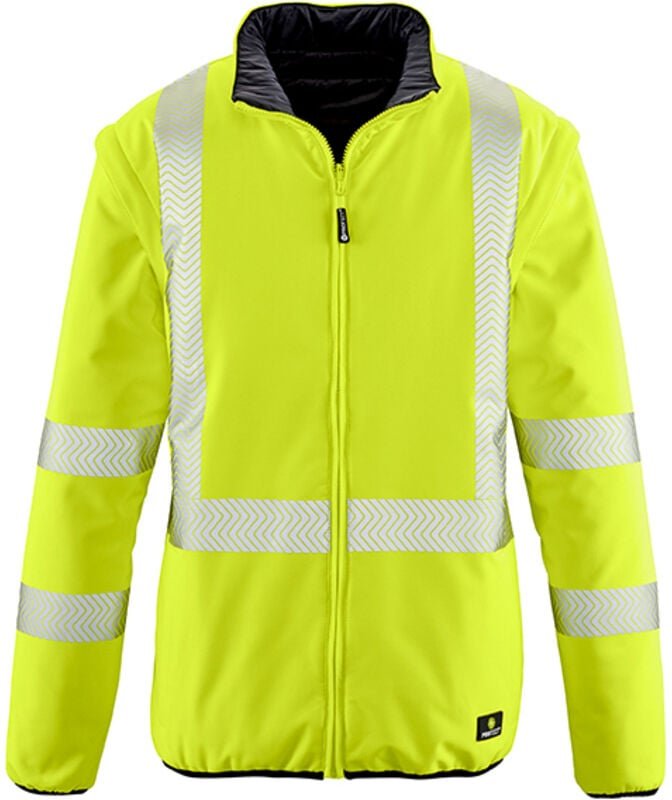 Warnschutz-Softshellwendejacke RENO leuchtgelb/schwarz Größe M