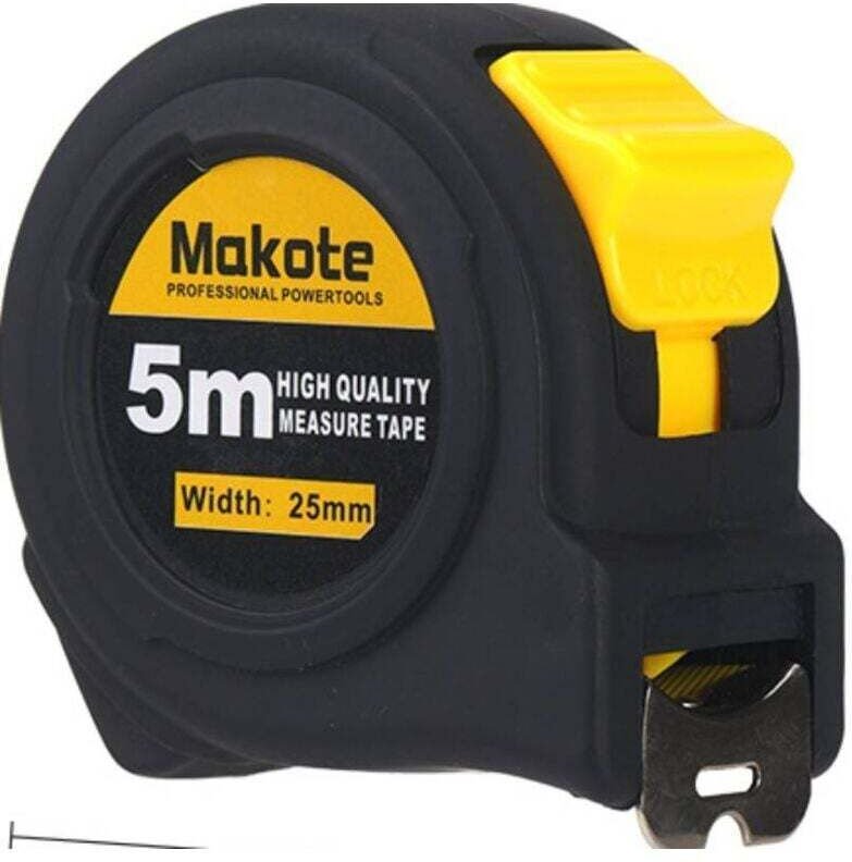 Robustes, professionelles Maßband mit Einzugssystem, 5 m Länge, 25 mm Breite