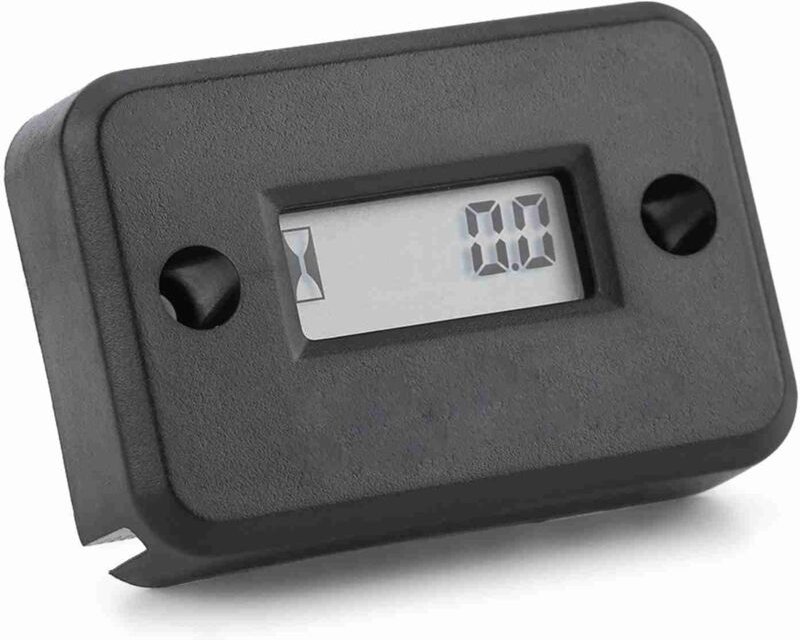 Digitaler Vibrationsstundenzähler, kabellos, für Vibrationsmaschinen, Motorräder, ATVs, Boote, Schiffe, Autos (SCHWARZ).