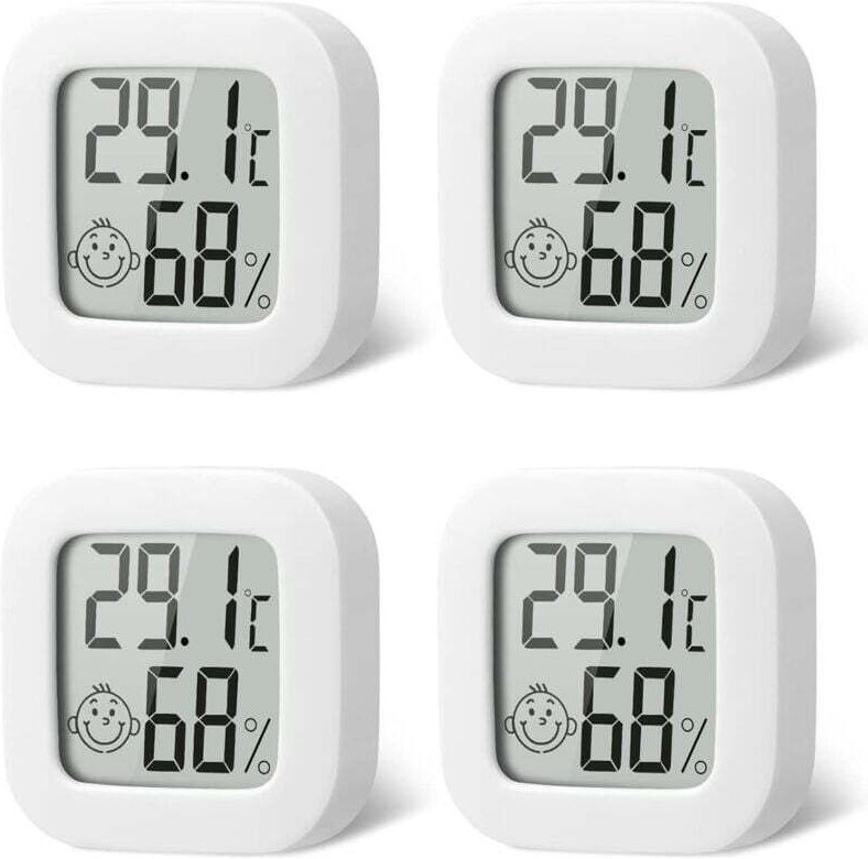 4er-Pack Mini-Thermometer und hochpräzise Hygrometer für den Innenbereich zur Messung von Temperatur und Luftfeuchtigkei...