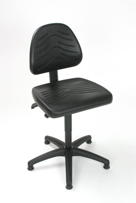 Arbeitsstuhl mit Gleitern ohne Armlehnen Sitzhöhe 440-630mm pu Schwarz - Stier