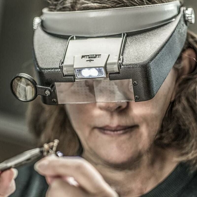 Loupe serre-tête Lampe frontale led Loupe de bijoutier Loupe 1,5X 3X 8,5X 10X