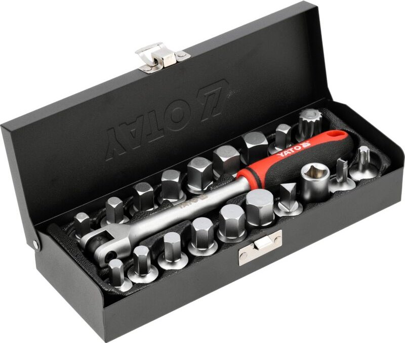 Schlüsselsatz für Ölablaßschrauben 3/8" 20-teilig mit flexiblem Halter