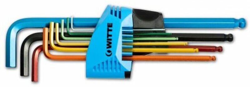 Inbusschlüsselset WITTE 1,5-2-2,5-3-4-5-6-8-10 mm Sechseckig Inbusschlüsselset 9 Stücke