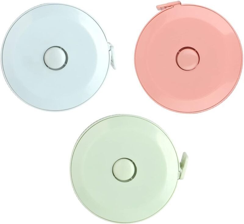 3-teiliges, 1,5 m langes, doppelseitiges, einziehbares Maßband, flexibel zum Nähen und Schneidern