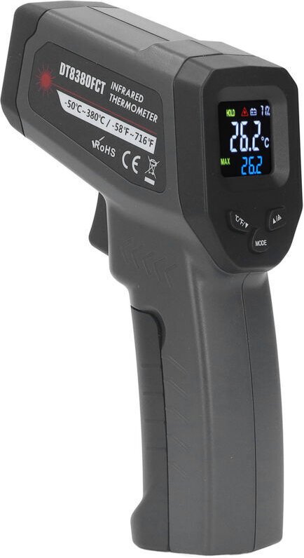 Infrarot-Thermometer für Speisen, Temperaturpistole, einstellbares 12:1-Schwerkraftverhältnis, digitales, hintergrundbel...