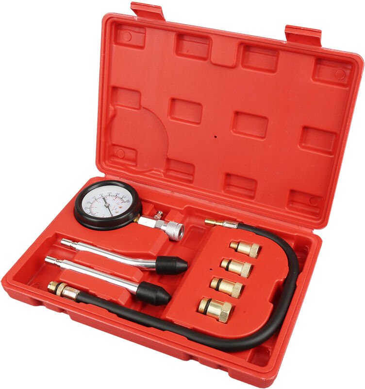 8 tlg Benzin Motor Kompressionstester Messgerät Kompressionsprüfer Kompressionsmesser
