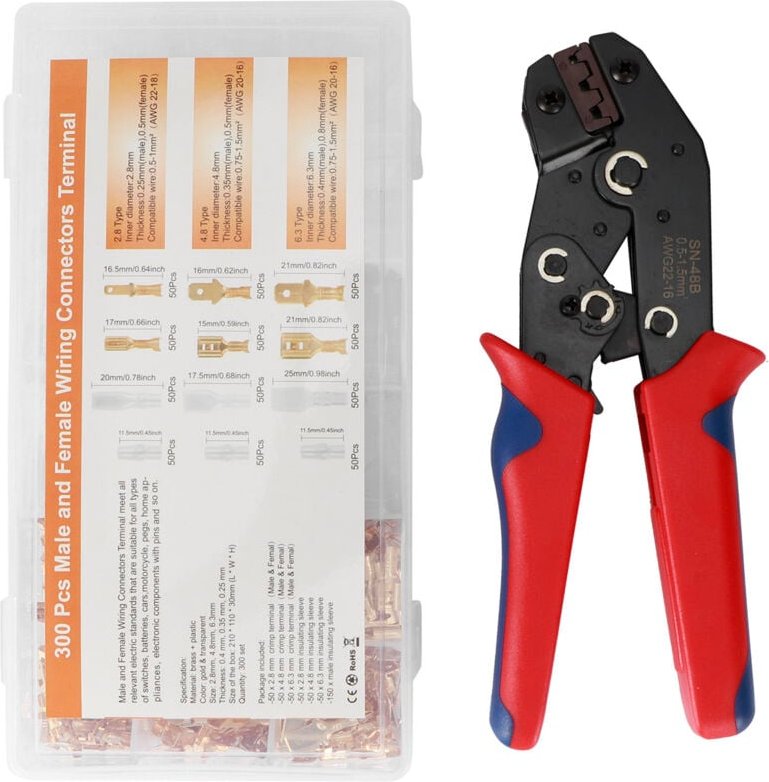 Robuste, hochfeste Crimpzange, isolierte Crimpzange, Kabelzange, Stahlzangen für Motorräder, Haushaltsgeräte, Roller.