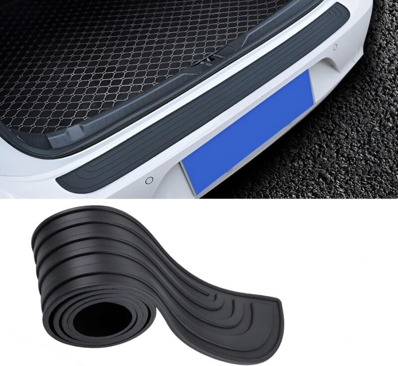 Premium-Gummi-Stoßstangenschutz 90 x 7 cm – robuster Kofferraumschutz, universell passend für alle Fahrzeuge, langlebig ...