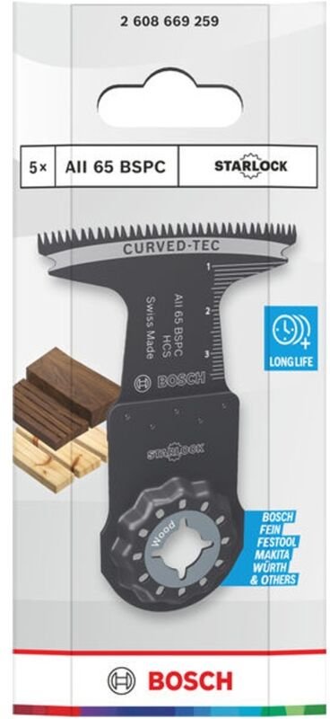 Bosch Tauchsägeblatt AII 65 BSPC Holz, Starlock, 65 x 40 mm, 5-tlg.
