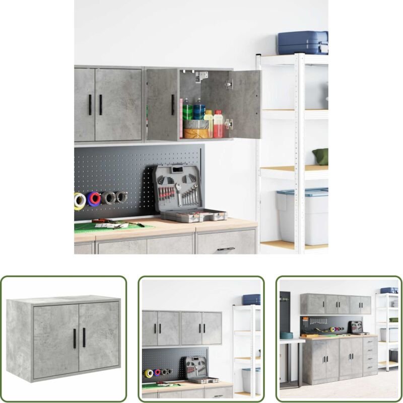 Werkzeug - Garagen-Wandschrank Betongrau Holzwerkstoff