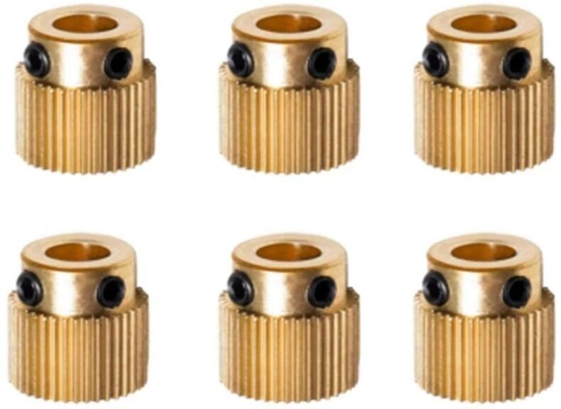 6-Teiliger Robuster 3D Drucker Teile Treiber 26 Zahn Rad Messing Extruder Getriebe für -10 -10S S4 S5 3 Pro