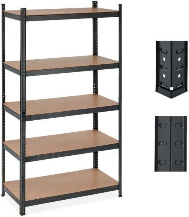 Schwarze stabile regale mit 5 ebenen 8