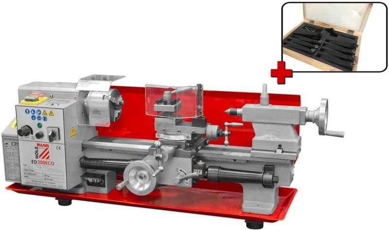 Holzmann - metalldrehmaschine drehmaschine ED300ECO + drehstahlsatz 9TLG10