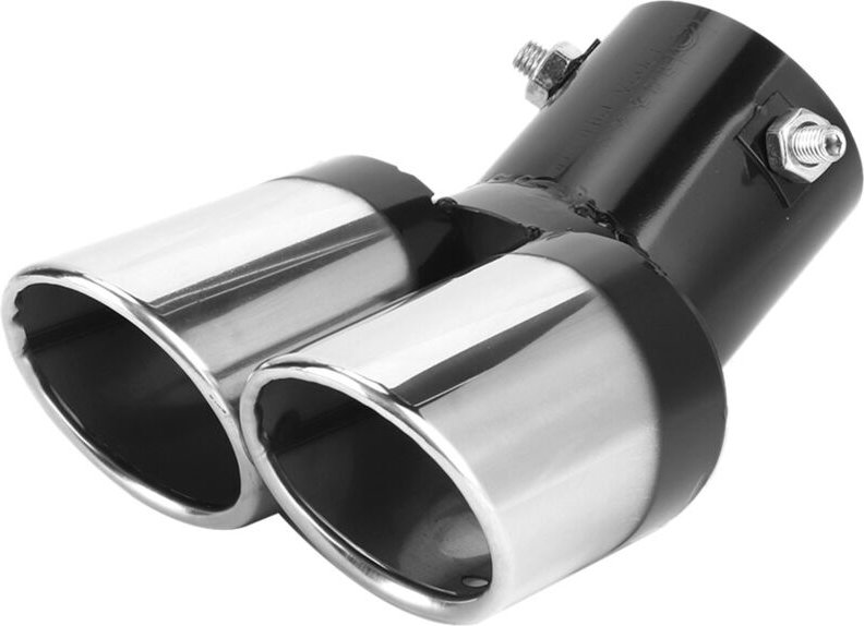 Tbest Ace-pointer Doppel-Auspuffendrohr aus Edelstahl, universelles Autozubehör, robuste Ausführung, 2 1,5 Zoll Durchmes...