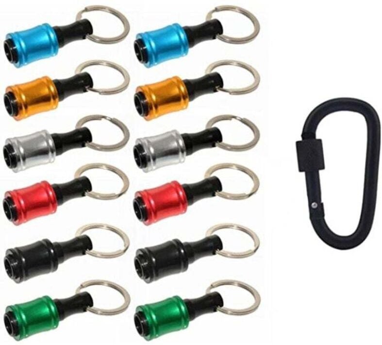 Ensemble de 12 pièces comprenant des porte-embouts de 6,35 mm (1/4 pouce) et des porte-embouts pour tournevis à percussi...