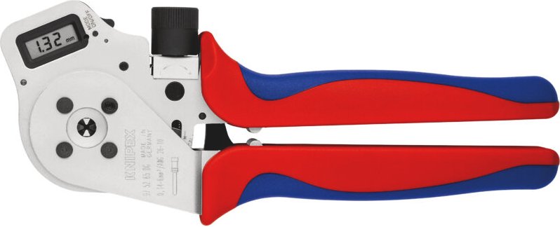 Knipex - 97 52 65 dg Vierdornpresszange für gedrehte Kontakte mit Mehrkomponenten-Hüllen verchromt 250 mm