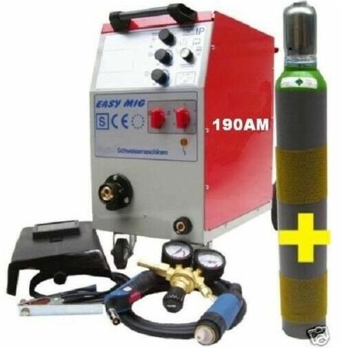 Apex - Schutzgasschweißgerät mig 190 am Combi mit 10 l Gasflasche und 5 kg Schweißdraht