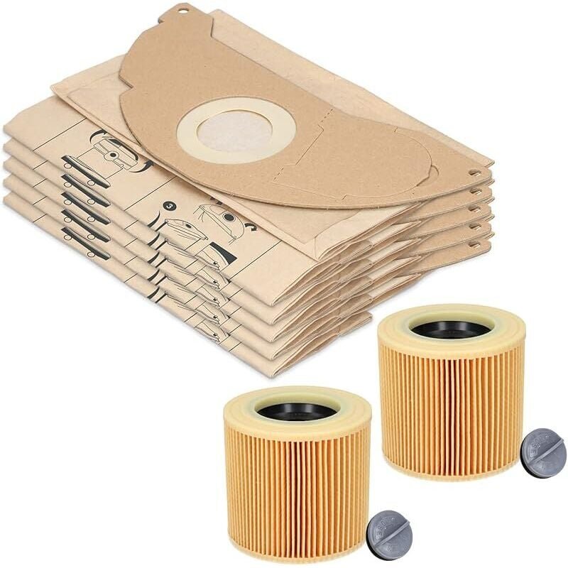 20 Staubsaugerbeutel und 2 Staubfilter für Kärcher WD2 und MV2 Staubsauger. Alternativen zu Filterbeuteln.
