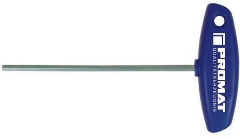 Schraubendreher 6KT cv. SW5mm L.100mm m.Quergriff/Ku.PROMAT glanzvernickelt